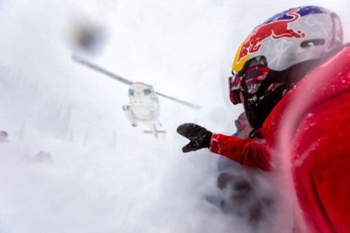 Richard Permin heliskiing at Silvertip lodge