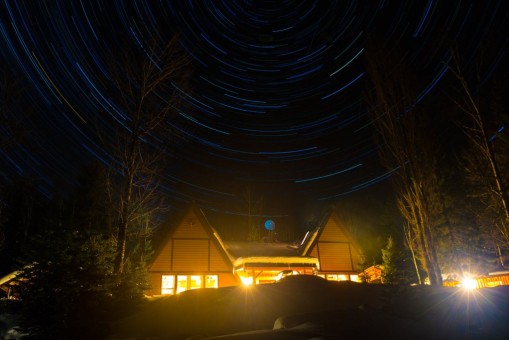 Silvertip lodge under the stars at Silvertip lodge