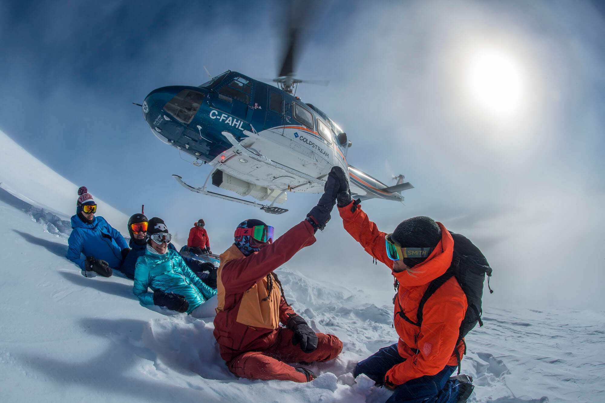 heli skiing group bc